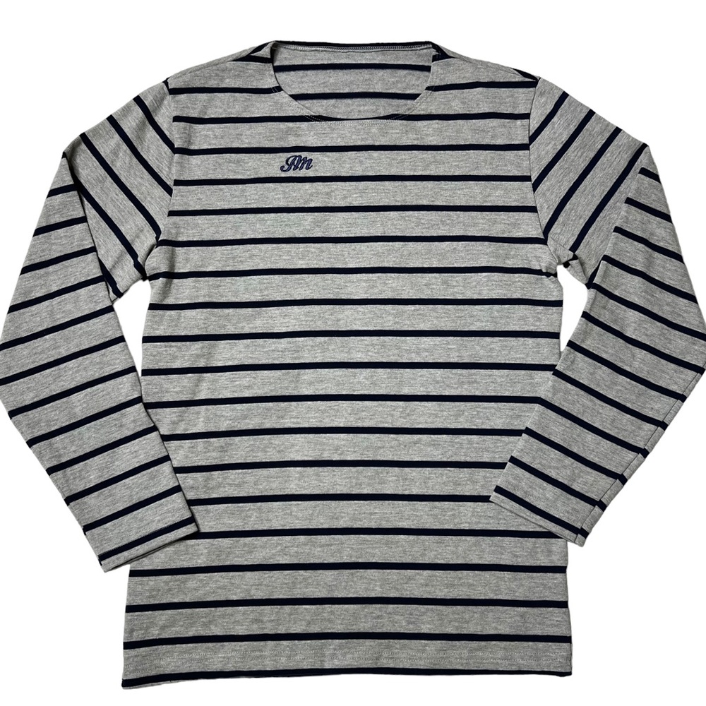 NWOT John Mayer Embroidered Initials LS Striped Collarless Heavyweight Tee Men S